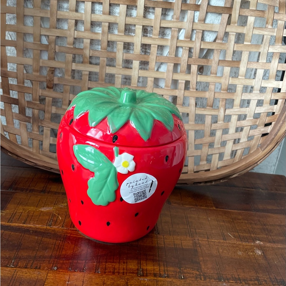 Strawberry Shaped Ceramic Jar